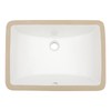 Dcolora Undermount Bathroom Sink Rectangle 18"x14" White Porcelain Ceramic Rectangular