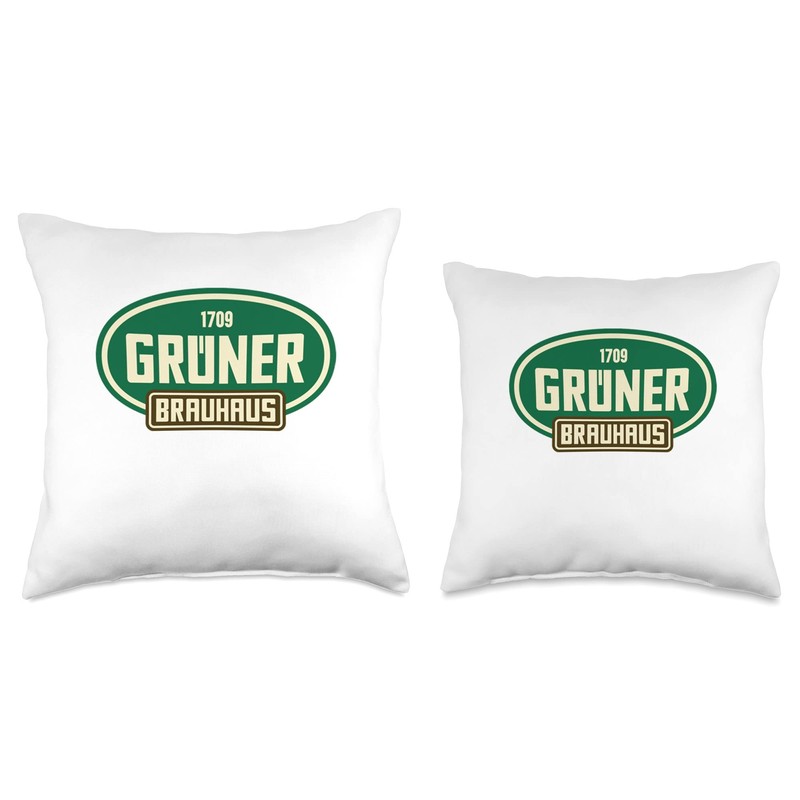 Grüner Brauhaus Shirt Throw Pillow