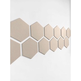 Hexagonal Felt Wall Tiles - 12 Pack Noise-Reducing, Peel & Stick Wall Art for Home, Bedroom, & Office Modern, Soundproof Wall Decor with Adhesive Tabs - Light Camel