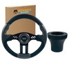 Huskey 12.5" Trooper Golf Cart Steering Wheel Black Spokes &