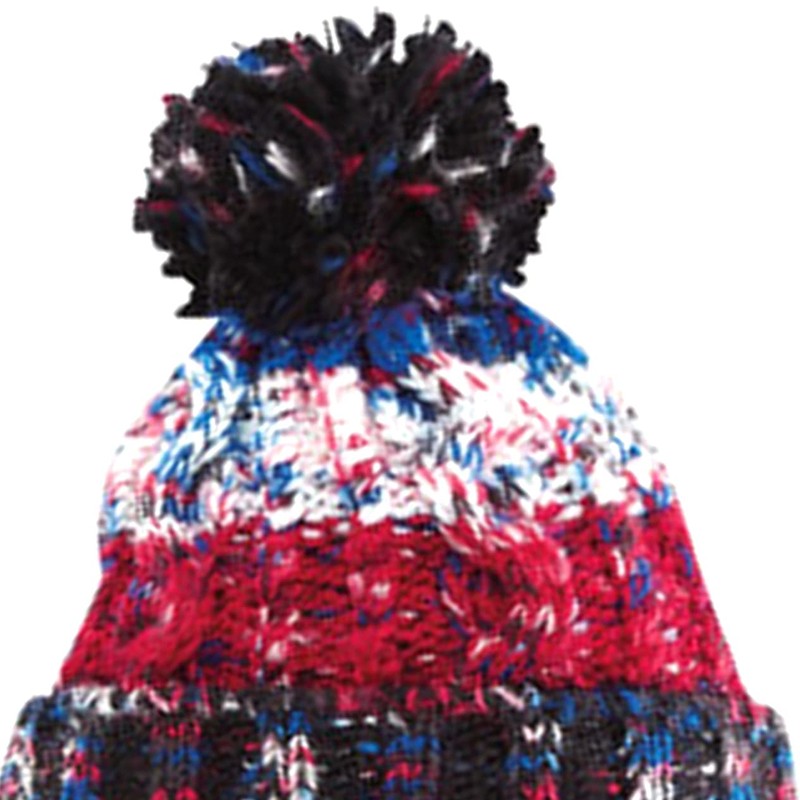 Beechfield Unisex Adults Corkscrew Knitted Pom Beanie Hat, Multicolour (Milkshake