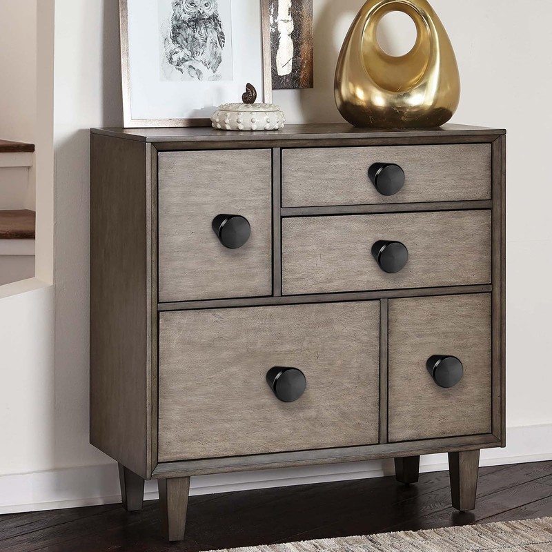 PTSBENCO 10PCS Black Knobs Round Cabinet Knob Chic Drawer Knobs