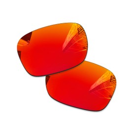 Combine8 2 Pairs Ploarized Replacement Lenses for Oakley Holbrook OO9102/Holbrook Mix OO9384/Holbrook Asian Fit (AF) OO9244 Sunglass - Fire Red + Ice Blue
