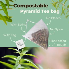 The French Touch Lemon Verbena Tea ORGANIC | 1.6g x 30 Pyramid Bags | 100% Certified USDA Organic | Plant based tea bags | Select Premium Tea (Lemon Verbena) | Caffeine-free