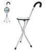 Iron Portable Folding Walking Stick Seat Tripod Travel Chair Stool