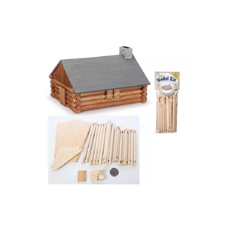 Darice 9179-90 Log Cabin 4" x 6" Premium Wooden Model