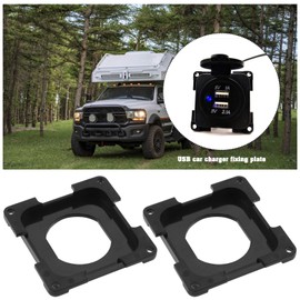 EMSea 2 x C-Line Mounting Socket Plate 53x53mm USB Car Charger Mounting Plate Plastic CBE Frame Mounting Plate for Rv RV Boat Black