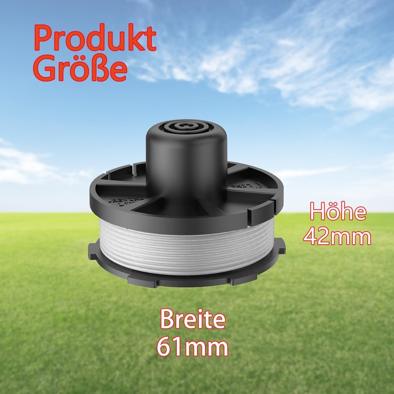 EVENLINKICS 6 x grass trimmer thread spool, 195858-1/196146-9 Tap&Go replacement