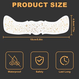 LOPHE Glitter Freckles Face Tattoo, 12PCS Glow Up Sparkle Temporary Tattoo, Makeup Face Glitter Speckles Patches, Waterproof Freckles Metallic Tattoo Sticker, Cute Temporary Face Freckles for Women, A