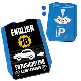 Endlich 18 Parking Discs with Saying Fotoshoot kann losgehen Jetzt Volljahrig Fahranfänger - Funny Birthday Gift Funny Car Gadget Blitzer