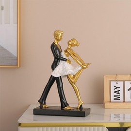 CINY Affectionate Couple Art Resin Statues, Double Dance Figurines, Resin Home Desktop Ornament, Wedding Anniversary Sculptures for Women Men, Abstract and Creative