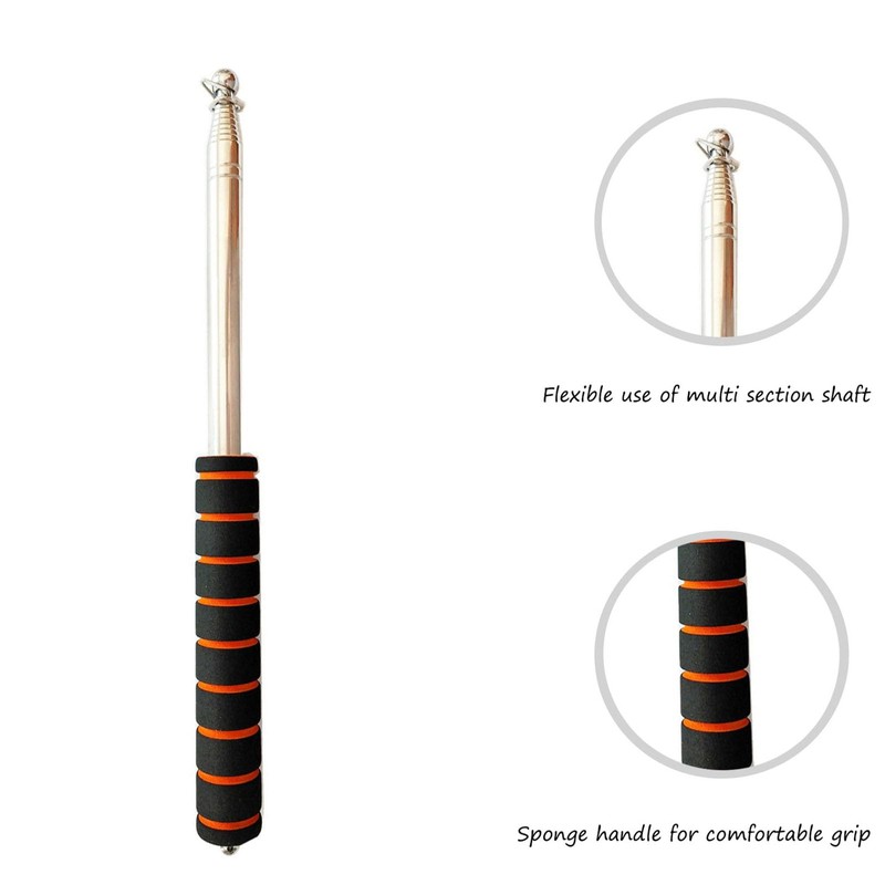 XUTONG 2.5M Handheld Flagpole,Thick Portable Stainless Steel Flagpole with Anti