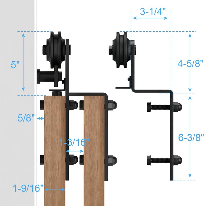 ZEKOO Sliding Barn Door Single Track Bypass Barn Door Hardware