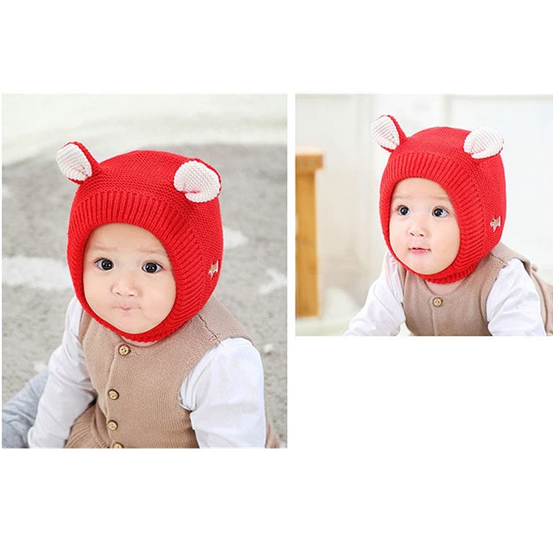 XYX Bufanda de lana con solapa para las orejas, gorras