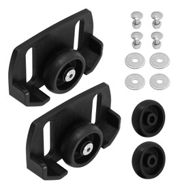 Set of 2 Universal Roller Wheel Skid Snow Thrower Shoes, Black