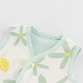 POBIDOBY Baby Vest for Girls & Boys, Purcotton Toddler Reversible Vest for Spring & Autumn (US, Age, 2 Years, 3 Years, Green)