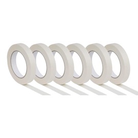 BaraRose Masking Tape, White Masking Tape, Curing Tape, White, for Painting, Mending Tape, Drafting Tape, 0.6 x 65.6 ft (15 mm x 20 m), Architectural Drafting Tape, Multipurpose, Processing Paper (Pack of 6)