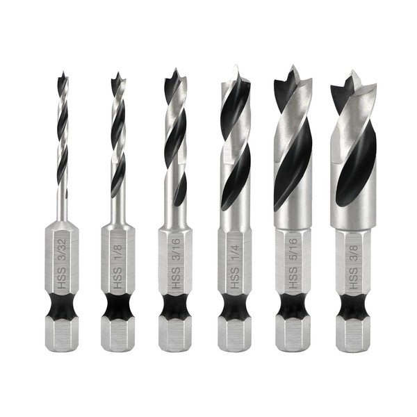 APRW Brad Point Stubby Drill Bit Set for Wood, Short