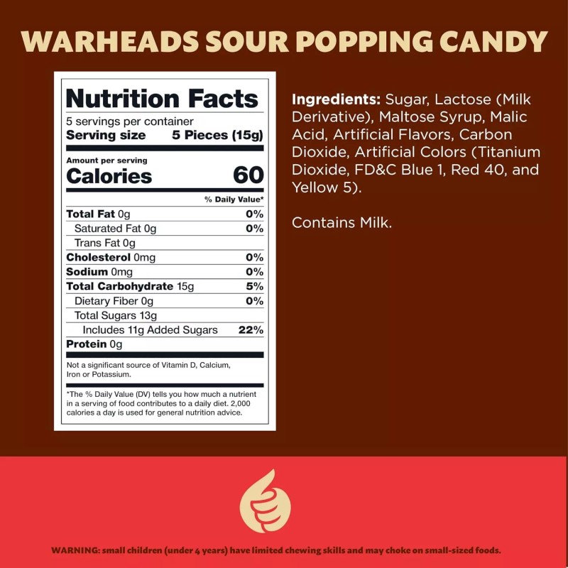 iLike Warheads Sour Popping Candy - Assorted Fruit Flavors, 24