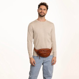 Gusti Belt Bag Leather Sverre Belt Bag Bum Bag Festival Bag Waist Bag Vintage Leather, Cognac, Retro