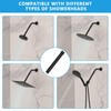 Shower Extension Arm 16 Inch,Foldable Shower Head Extension Black, Adjustable