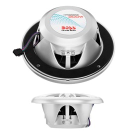 BOSS Audio Systems MRGB65S 6.5 Inch Marine Boat Stereo Speakers - 200 Watts Max (per pair), Coaxial, 2 Way, Full Range, 4 Ohms, Weatherproof, Multi-Color Illumination, Sold In Pairs