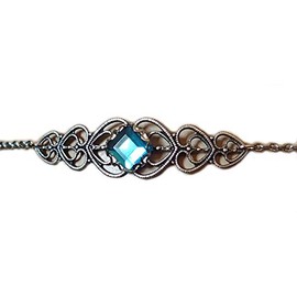 Moon Maiden Jewelry Aquamarine Celtic Elven Elf Silver Filigree Circlet Headpiece Headdress