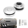 Universal Push Button Billet Hood Pins Lock Clip Kit Aluminum