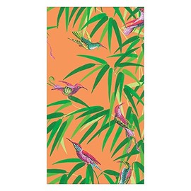 Caspari Birds in Paradise Paper Disposable Bathroom Guest Towel Napkins in Orange, 15 Per Package