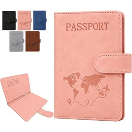 Porta Pasaporte con Bloqueo RFID y Cierre Magnético, Organizador de Viaje