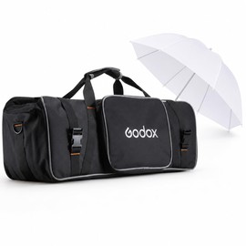 Godox CB-05 CB05 Carrying Bag 28.3" Studio Lighting Case and UB-008 40" 101cm Translucent White Soft Umbrella Kit for Photography Flash Strobe, Padded Compact Gear Bag