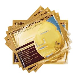 5 Mascarillas Faciales Oro Gold 24k Doradas Con Colageno, Antiarrugas Revitalizante Antiedad Para Hidratar, Nutrir Y Cuidar La Piel, Rejuvenecedoras