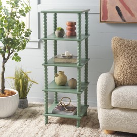 SAFAVIEH Home Collection Dilyn Sage Green 5-Tier Shelving Unit Bookshelf Etagere