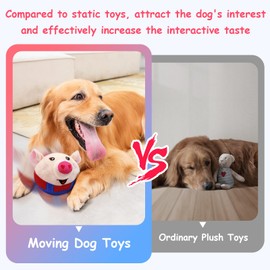 Lollyx Interactive Dog Toys for Boredom, Squeaky Dog Toys with Recording and Music Modes, Rechargeable Jumping Moving Dog Chew Toys for Small/Medium/Large Dogs to Keep Them Busy