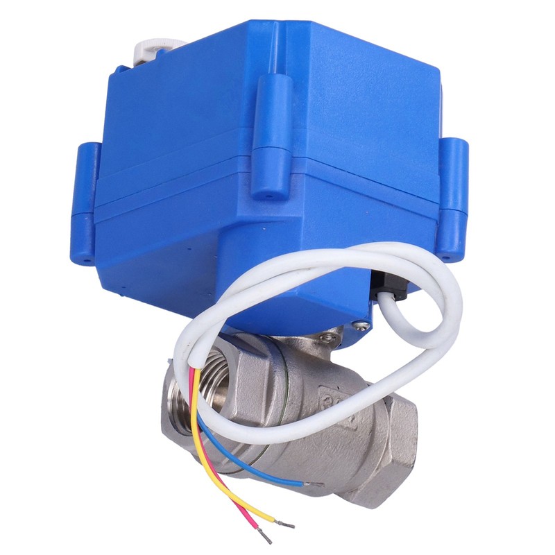 Motorized Ball Valve Stainless Steel Straight Through Mini Hydraulic Fitting