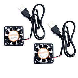 JZK 2pcs 40 * 40 * 10mm DC 5V USB mini cooling fan with wires, 4010 small silent cooling fan 40mm, sleeve bearing USB connector fan, 4cm brushless DC fan 5V