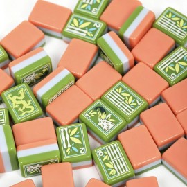 Majestic Double-Sided Set 160 Pcs Thick Translucent Pearlescent Style American Mahjong Tiles for Adults Social GatheringSize: 1.26*0.95*0.63 Inch, Color: Artistic Green