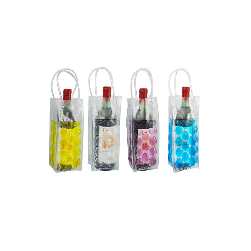 Vivo Weinflaschenkühler, Kühltaschengel, Tragetasche, Partygeschenk, Spaß, Picknick, Outdoor, eisgekühlt. blau