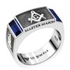 US Jewels Men's 925 Sterling Silver 8mm Blue Lodge Master