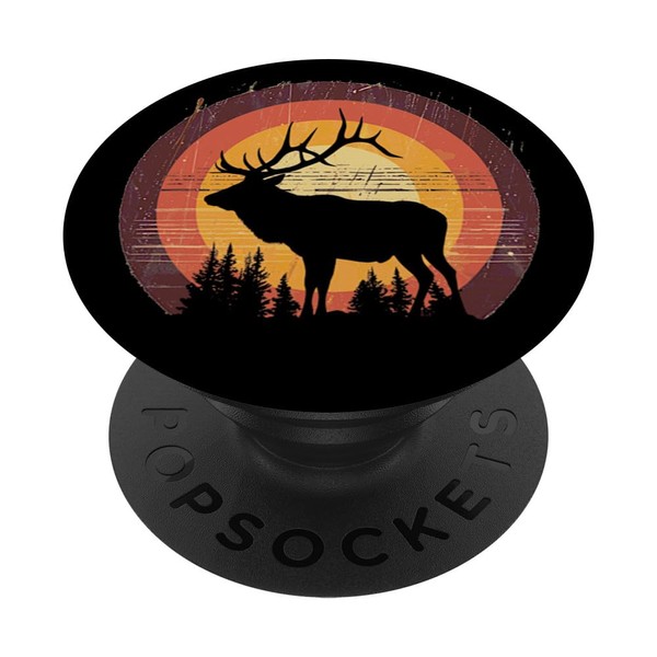 American Elk Hunter Dad Vintage-Sonnenbogen als Jagdgeschenk PopSockets mit austauschbarem