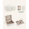 SONGMICS Caja Joyero, 2 Capas, con Asa, 23.9 x 20