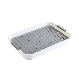 Gigicloud Rabbit Litter Box with Grate, 14.5 x 9.5 Inch Guinea Pig Litter Pan Anti-Turnover Pet Toilet Potty Trainer Corner Guinea Pig Training Pan Cage with Toilet Tray for Rabbit Chinchilla Guinea