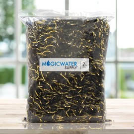 MagicWater Supply - 2 LB - Black & Gold - Crinkle Cut Paper Shred Filler great for Gift Wrapping, Basket Filling, Birthdays, Weddings, Anniversaries, Valentines Day, and other occasions