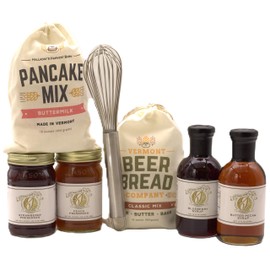 Gift Basket Village Breakfast Pancake Gift Set - Gourmet Pancake Mix, Beer Bread Mix, Maple Syrup, Preserves & Whisk - Perfect Breakfast Gift Basket for Holidays, Thanksgiving, and Family Gatherings
