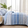 Goodidea Boho Quilt Queen Size, Light Blue Bohemian Bedspread Queen