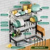 Over The Sink Dish Drying Rack,Expandable Length 3-Tier Large Stainless