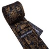 Barry.Wang Black and Gold Ties Paisley Necktie Set Wedding Formal