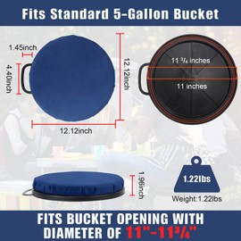 Foxtune 360-Degree Swivel Bucket Seat, 5 Gallon Bucket Lid, Spin Bucket Seat Cushion, Silent, Comfortable, Water-Resistant, for Fishing, Gardening, Hunting and Camping (Dark Blue)