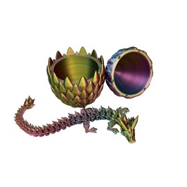 3D Printed 12in Crystal Dragon and Dragon Egg Model Kit Autism Relief, Sensory Toy - Made in USA by Primus (Red Yellow Green)