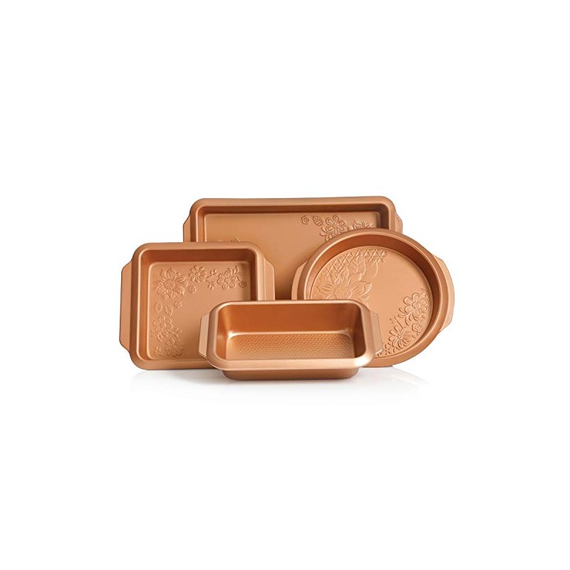 Gibson 112020.04 Country Kitchen 4 pc Embossed Nonstick Bakeware Set,